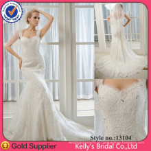 Mermaid Style Bridal Dress Short Sleeve Sequin Beaded Lace Wedding Dress barato